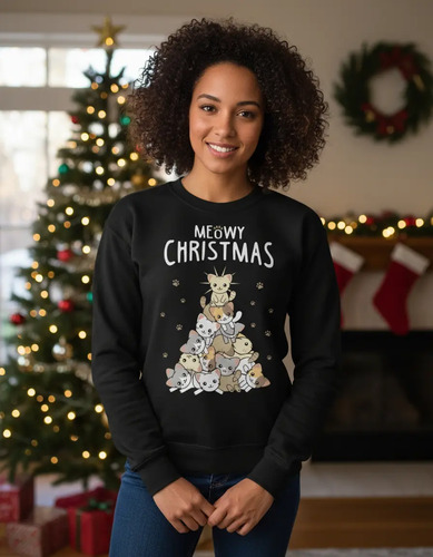 Sudadera Anime Navidad Ugly Christmas Sweater Gatitos 01
