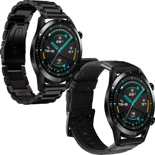 Correa Eslabones + Nylon Tactica Para Huawei Watch Gt 2 46mm