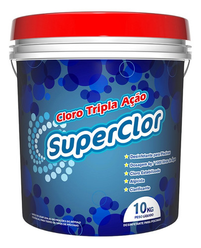 Cloro Para Piscina Multiação 3 Em 1 10kg Superclor