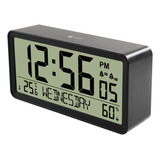 Reloj Despertador Digital Lcd.pilas Con Temperatura, Humed