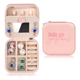 Organizador De Joyas De Viaje Caja Linda Rosa, Mini Joyero P