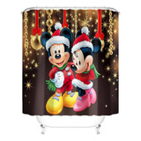 Cortina De Chuveiro De Natal Com Mickey Minnie Mouse