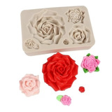 Molde Silicona 5 Mini Rosas Flores Resina Chocolates Fondant