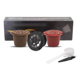 3 Capsulas Para Nespresso Re Utilizables + Cuchara + Brocha