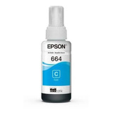 Botella De Tinta Epson T664 Cian - 70 Ml T664220