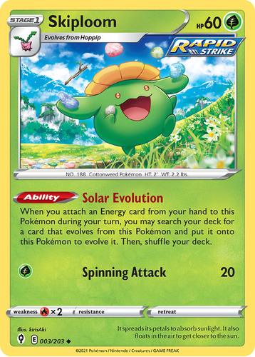 Skiploom 3/203 Pokemon Card Evolving Skies Sword & Shield