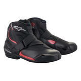 Botas Cortas Para Moto Alpinestars Smx-1 R V2 Negro/ Rojo