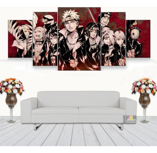 Quadros Decorativo Grupo Akatsuki Maligno 128x60 Lindo N3 Cor Mdf Madeira Cor Da Armação Personalizado