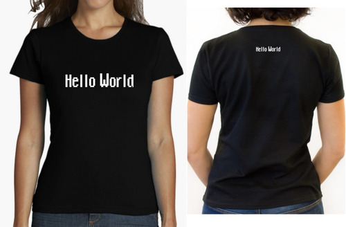 Camiseta Playera Mujer Geek Programador Hello World