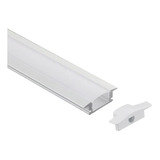 Perfil De Embutir Slim Branco P/ Fita Led 2m 30mm Iluminação