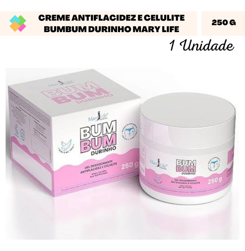 1 Creme Firmador Cresce Bumbum Deixa Durinho Milagroso 250g