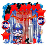 Kit Globos Capitán América Decoración Cumpleaños