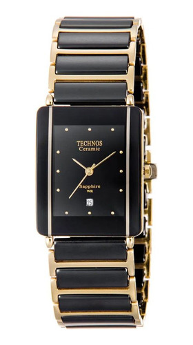 Relógio Technos Sapphire Preto Dourado Feminino Gn10aapai/4p