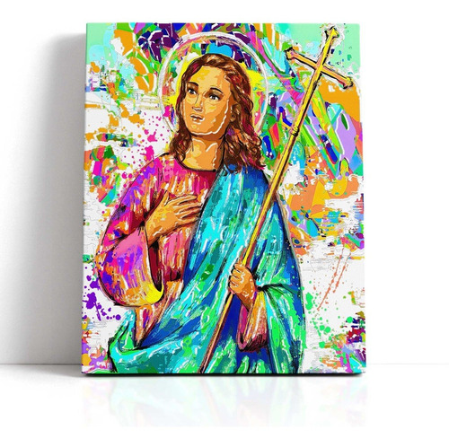 Cuadros Religiosos Virgen De Santa Marta Lienzografía 100x85