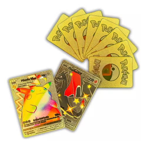 Kit 50 Cartas Pokémon Metalizadas Infantil Jogos