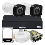 Kit 2 Cameras Seguranca 2 Mega Full Hd Ir Dvr Intelbras 1004