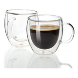 Pack 2 Tazas De Vidrio Doble Pared Café Té 250 Ml Cappuchino