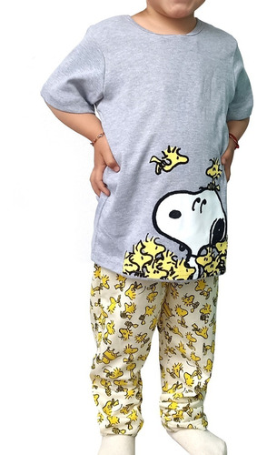 Pijama Niña Pantalón Y Playera Manga Corta Infantil Snoopy