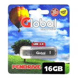 Pen Drive Negro Global 16 Gb Usb 2.0 Memoria Micro Flash X3
