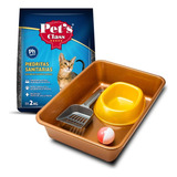 Kit Sanitario Gato Piedras 2kg Litera Comedero Pala Pelota 