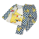 Pijama Pikachu Manga Larga Niños Pijama Fresca Pokemon