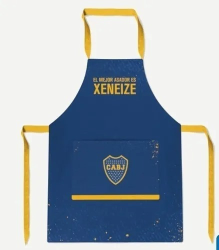 Delantal Boca Junior Equipo De Futbol Oficial 67 X 74 Cm