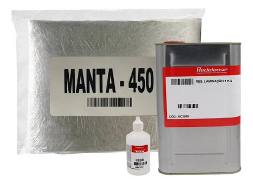 Kit Reparo Manta Fibra De Vidro 3,33m² C/ Resina De 1 Kg