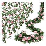 8pzs Guia Enredadera Rosa Artificial Decoración Flores Boda