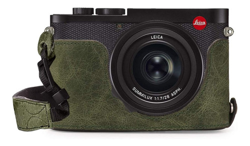 Funda Para Camara Leica Q2 Megagear De Piel Autentica Verde