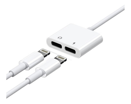 Adaptador iPhone Audífonos Y Cargador 1x2 Para Carga Y Audio