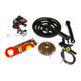 Kit Cambios Transmision Bicicleta 3x7 (21vel) Acero Sprocket