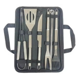 Churrasqueiro Churrasco Maleta Kit Inox Prof. Presen 10 Pçs