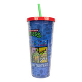 Vaso Con Popote Y Tapa De Plástico Tortugas Ninja 24 Oz 