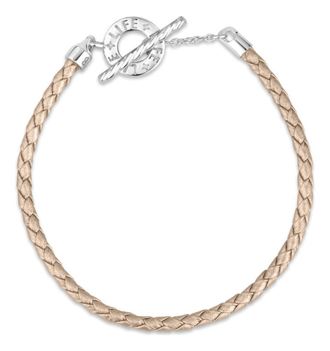 Pulseira Life Couro Rosé