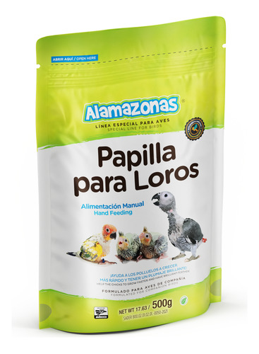 Papilla Premium Para Loros Bebes Amazonas 500g Alamazonas®