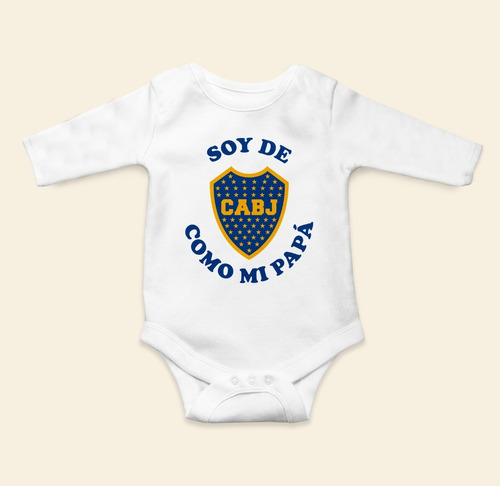 Body Para Bebé Boca Juniors Como Mi Papa Manga Larga