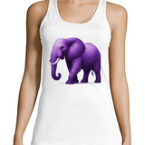 Musculosa Mujer Elefante Dibujo Violeta Hermoso Arte