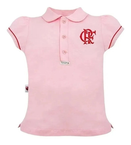 Camisa Flamengo Infantil Rosa Menina Original Passeio