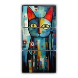 45x90cm Cuadros Abstractos De Gatos Expresando La Belleza