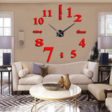 New 3d Diy Mirror Surface Wall Clocks Modern Design Livin Ab