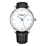 Stuhrling Reloj Para Hombre Correa De Cuero Negro - Vestido 