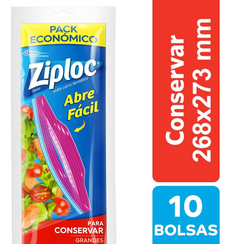 Ziploc Bolsa Conservar Grande 10 Unidades - 12 Paquetes