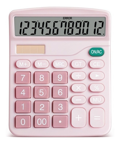 Calculadora De Pantalla Grande De 12 Digitos Uso Financiero Color Rosa