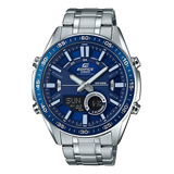 Relógio Casio Masculino Edifice Cronógrafo Prata Azul 