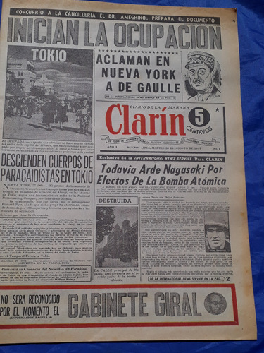 Diario Clarín N° 1 Año 1945 (facsímil) 
