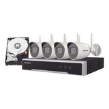 Kit Ip Wifi Inalambrico 4 Camaras 2mp Nvr 4 Canales 1tb Cctv