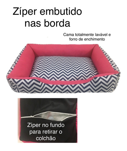 Cama Pet Macia De Algodão Estampada Retangular 50cm X 40cm