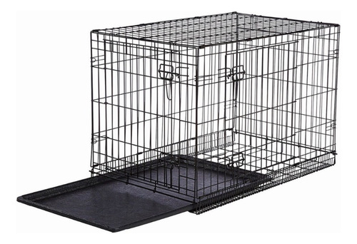 Jaula Crate Metálica Plegable Perro 2 Puertas 107×72×77 42in