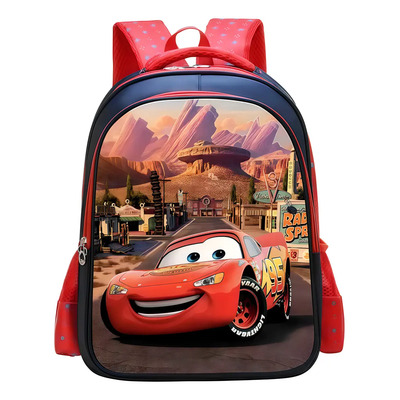Mochila Escolar Punimo Mcqueen Cars 35l Impermeable Roja Compartimento Laptop Rojo Liso