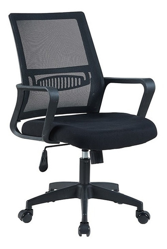 Silla De Oficina Ejecutiva Altura Ajustable Con Apoya Brazos Color Negro